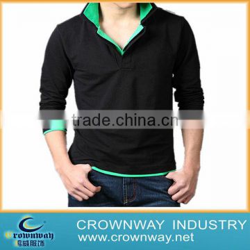 100% cotton new design high quality fashionale men long sleeve bulk polo shirts