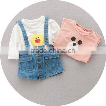 Wholesale Newborn Baby Clothes Set Cowboy Shoulder-straps Two-piece photo-3