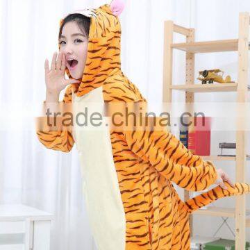 Flannel Cartoon Adult Animal Jumpsuit Animal Pajamas Jumpsuit Jump Tiger Design photo-3