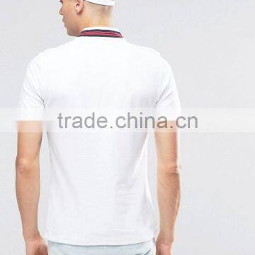 Custom Short Sleeve Baseball Collar Button Placket White Men's 100% Cotton Breathable Pique 200g Blank Casual Sport Polo T-Shirt photo-2