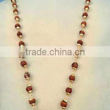 rudraksha mala in gold