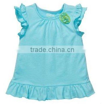 sleeveless ruffle with lycra fabric kids t-shirt