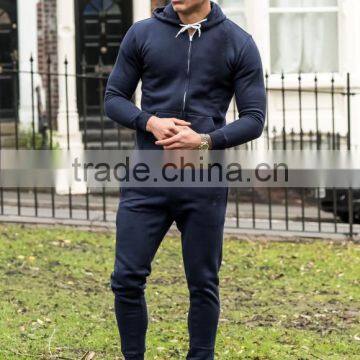 Latest Fleece Warm Tracksuit Full Zipped Navy Tracksuit photo-4