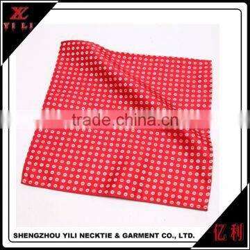 Cheapest Red Color 100%polyester Woven Custom Pocket Square