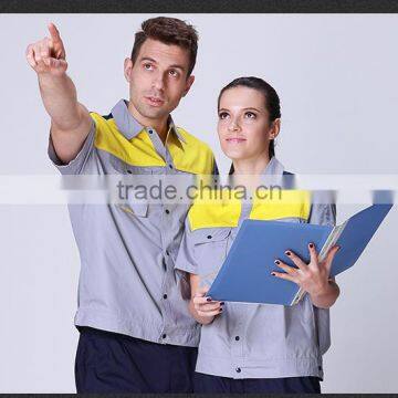 Juqian Mens Working Coverall Workwear Cotton Short Sleeve Summer Industrial Safey Work Uniforms photo-3