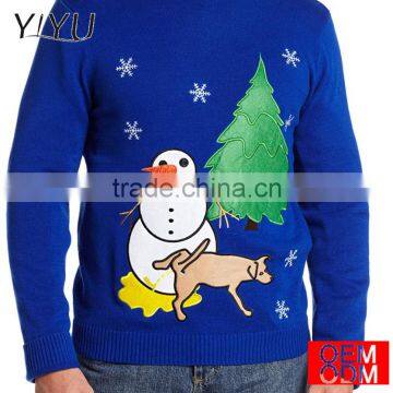 Ugly Christmas Sweater Men's Sad Snowman Pullover Sweater photo-3