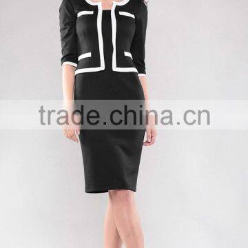 Elegant Contrast Ladies Office Suit Fashion Stylish Woman Suit 2015 photo-2