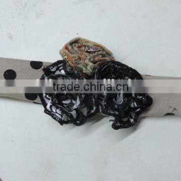 4th of July Flower Hairband Polka Dot Boutique Elastic Headband Baby Girl Cotton Hairwear Wholesale photo-2