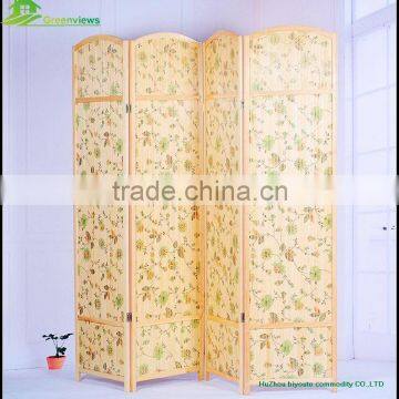 Indoor decorative folding screen wooden partition Wooden Room Divider Folding Room Dividers printing GVSD 018