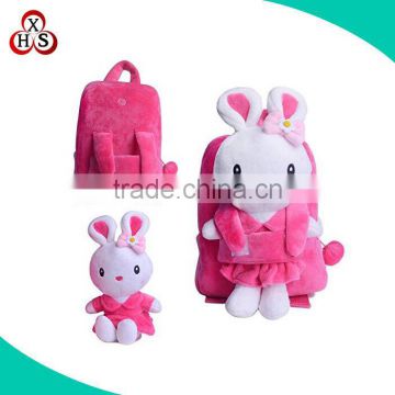 Custom cute plush rabbit bag with rabbit ear plush rabbit bag