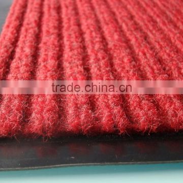 ribbed polyester carpet surface with pvc backing indoor out door