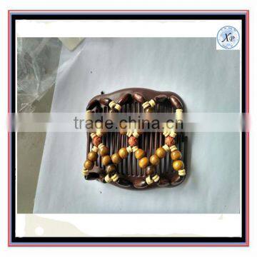 Wholesale Fashion Brown Elastic Wooden Beaded Magic Comb Jewelry photo-2