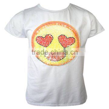 Women's Fancy Design 100% Cotton T-shirts Exporter in China T-shirts With Face Print photo-4