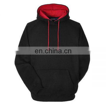 Custom red hood black hoodies for men