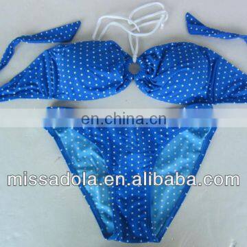 Missadola Sexy Blue two pieces strapless swimwear Bikini (SM-3)