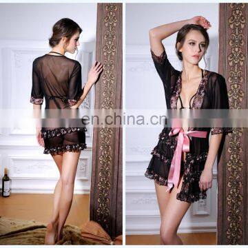 Midi sleeve black lingeries women underwear