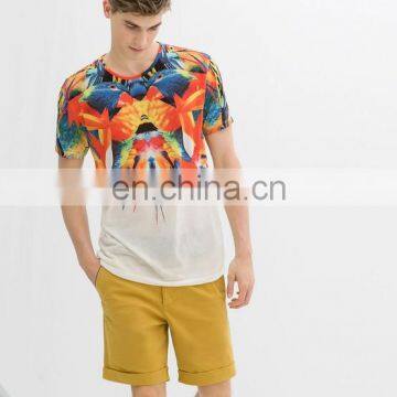 new arrival custom design parrot print short sleeve t shirts for men