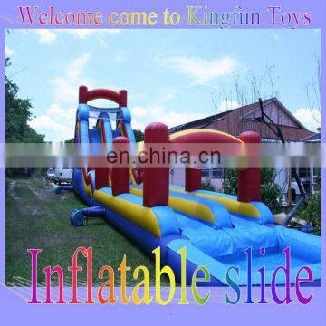 2-lane inflatable slip slide with water pool