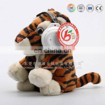 Electronic plush baby tiger for kids musical plush tiger with earphones