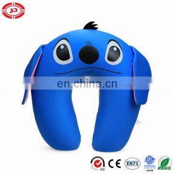 Stitch blue classical soft stuffed Lycra fabric cotton neck pillow