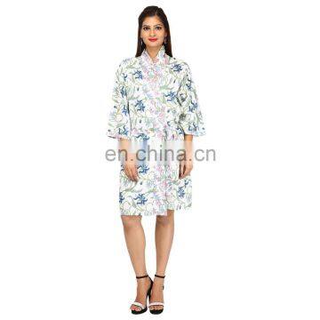 Women's Cotton Bath Robe Housecoat Dressing Gown Dress Bathrobe Indian Kaftan