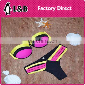 2016 new arrival hot sex bikini colorful epoptic color swimwear