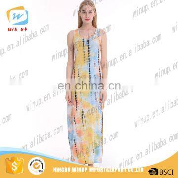 Oem supplier latest Unique design mix color print fashionable dress for fat women