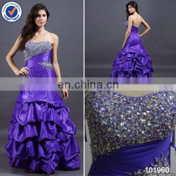 in-stock long beaded A-line dress