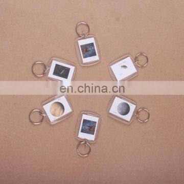 promotional custom souvenir plastic photo frame key chain picture insert keychain