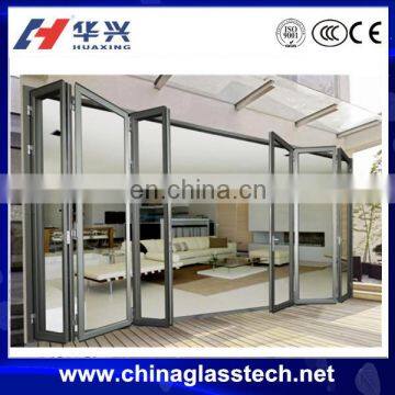 Cheaper factory direct price double tempered glazed lowe glass many colors available aluminum alloy profile folding patio doors