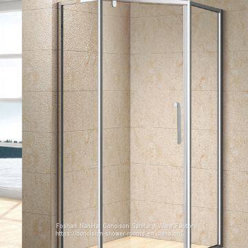 6mm Tempered Glass Shower Enclosure Diamond Shape Two Fixed Panels One Pivot Doo photo-3