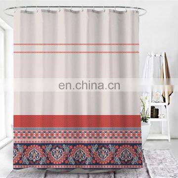 Custom Pattern Printed Shower Curtain Polyester Waterproof Shower curtain