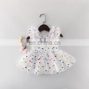 Boutique Polka Dots Little Girls Dresses Colorful Baby Girls Party Wear Dress