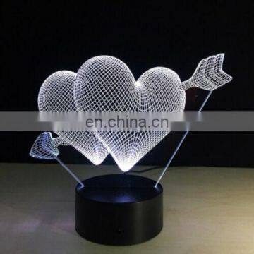 3D Night Light Lamp LOVE Heart Christmas Valentine's Day Gift for Lover photo-6