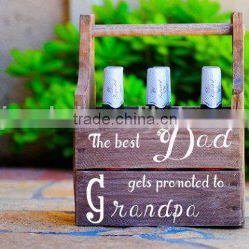 Custom Antique Wooden Beer Bottle Carrier