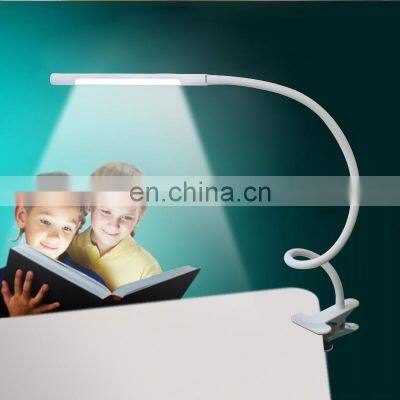 2020 Clip LED Lamp Book Reading Light Gooseneck USB Bedside Lamp With Clamp photo-2