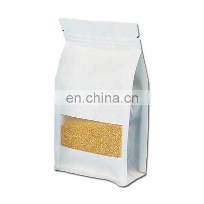 Recyclable Biodegradable zipper paper bag food grade bags with paper bread packaging sealable paper bags with window