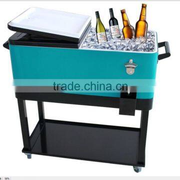 Metal beer can cooler box with wheels (C-006)