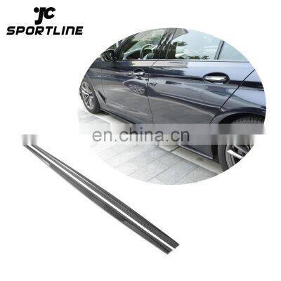 P style Carbon Fiber G30 Car Side Skirts Extension For BMW M Sport 5 series 540i 2017-2019