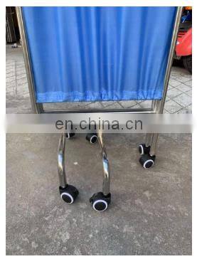High Quality Portable 4 Folding Stainless Steel Frame 3-part Waterproof Movable Hospital Medical Ward Screen photo-5