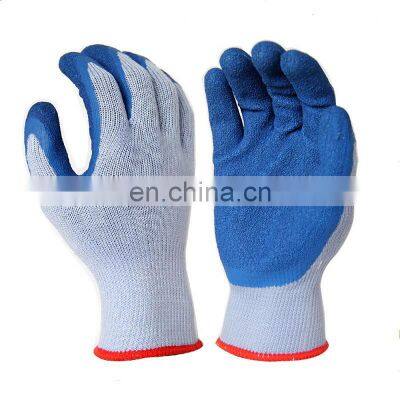 Cheap Rubber Dipped Palm Coated Latex Work Gloves With Seamless PolyCotton Knit Lining