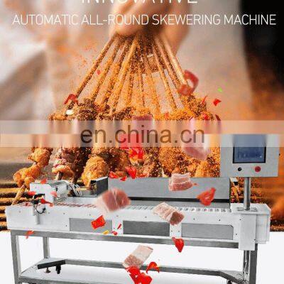 Food Processing Stainless Steel Automatic Meat Wear String Machine Manual Kebab Making Machine Meat Skewers Machine photo-4