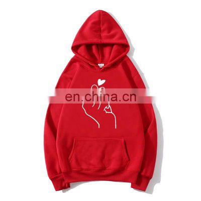 Custom wholesale men and women couples hooded spring and autumn sweater coat long sleeves than heart print sweater love pullover