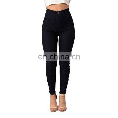 Sexy high waist elastic pencil skinny candy color ladies jeans sport