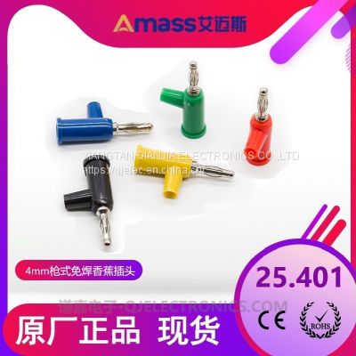 4mm banana plug 25.401 nickel plated and brass banana connector