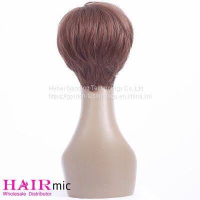 Short Red Brown Human Hair Wig With Wholesale Price photo-2