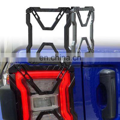 JL1222 2pc Tail Light Guard Black Aluminum Alloy Light Guard Taillight Cover Protector Fit For Jeep FOR WRANGLER 2018+ LANTSUN