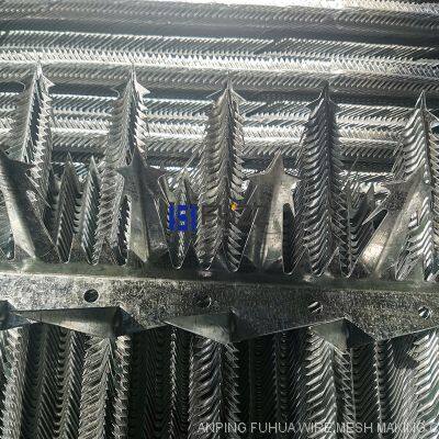 Hot Dipped Galvanized Anti Climb Wall Spikes Perimeter Security Galvanized Razor Spikes