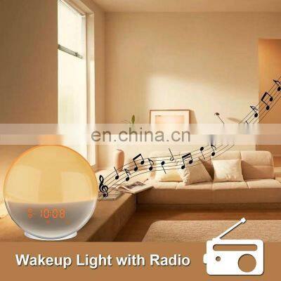 Smart APP Google Home FM Radio Alarm Clock Wake up Light Sleep Trainer photo-3