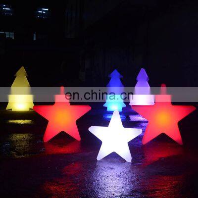 desktop led Christmas tree light /event wedding rechargeable PE plastic led tree star snow led Christmas decorative lights